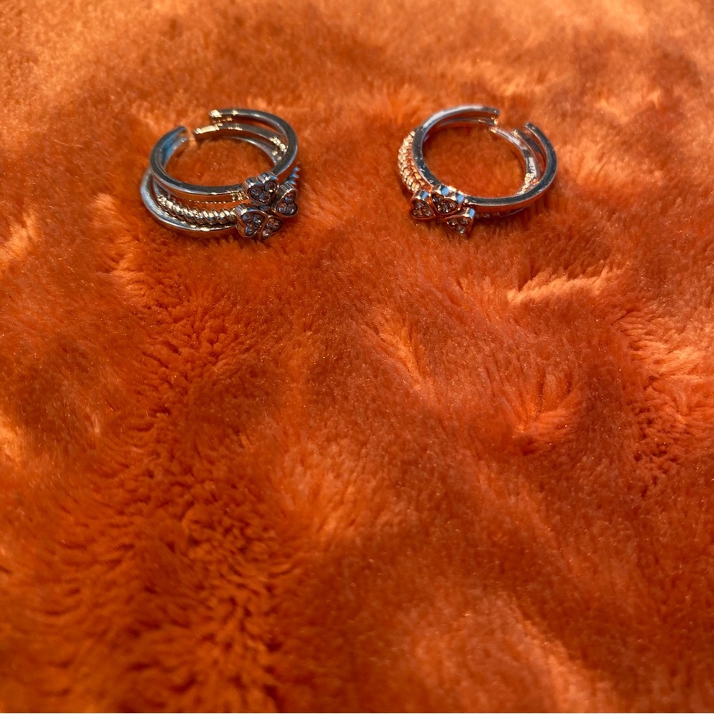 NEW Elegant Silver and Gold Floral Rings